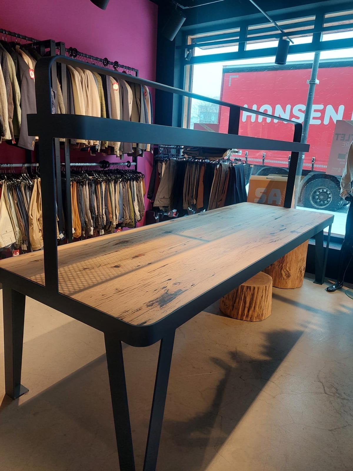 Design Werktafel/Verkooptafel - 300x100cm, H: 75-165cm, Werkplek, Ophalen, Gebruikt, Tafel
