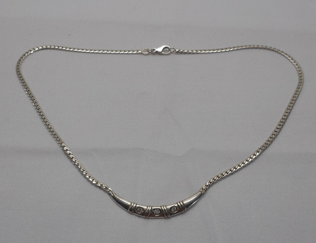 Zilveren vintage collier Friedrich Binder nr.1781, Met hanger, Verzenden, Zo goed als nieuw, Zilver