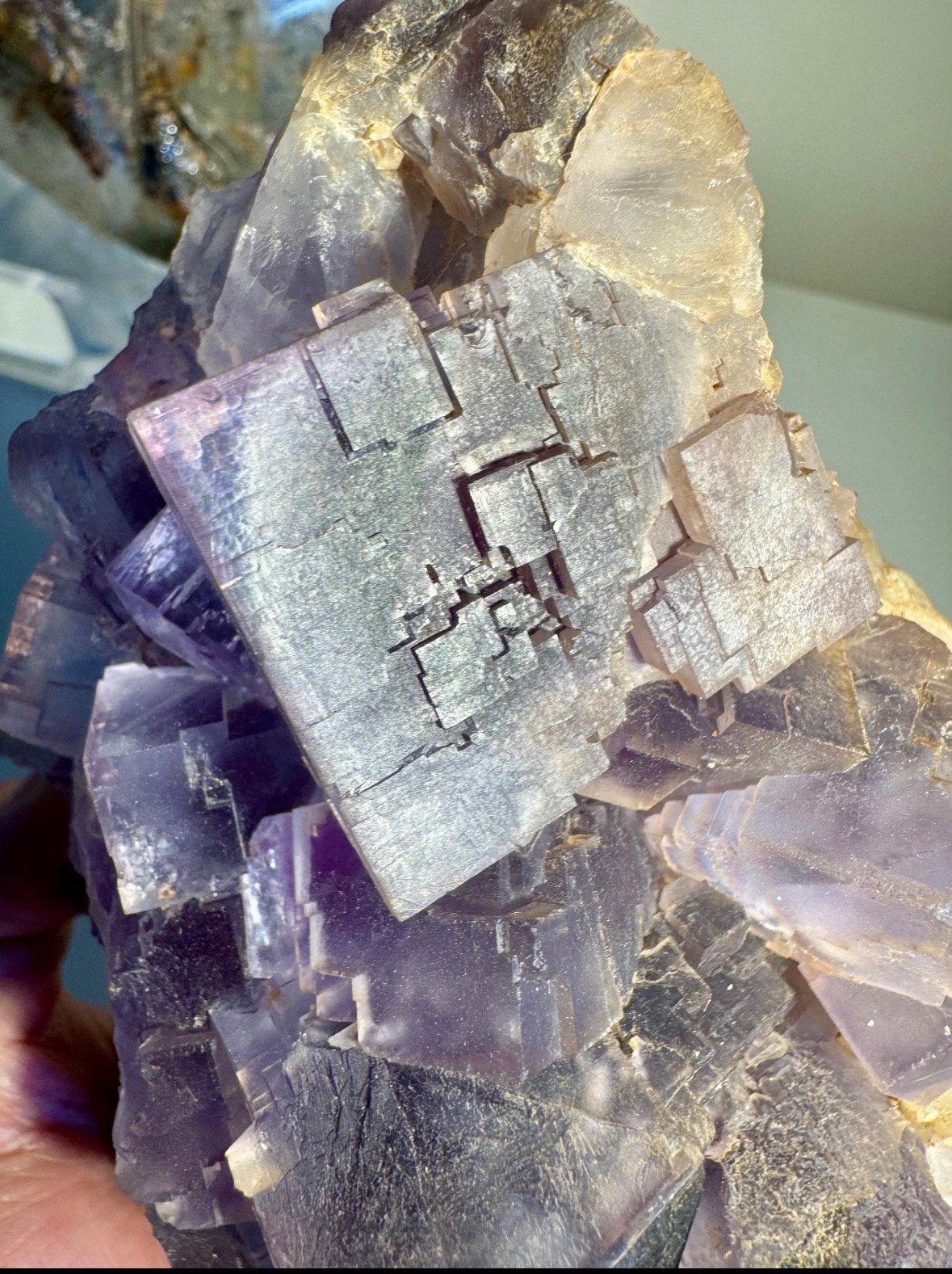 Paarse fluoriet Berbes, Ophalen of Verzenden, Mineraal