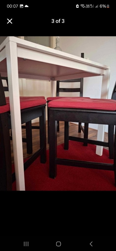 IKEA table 74x74 white ΙΚΕΑ-WITHOUT the chairs, Ophalen, Gebruikt, 100 tot 150 cm, 50 tot 100 cm