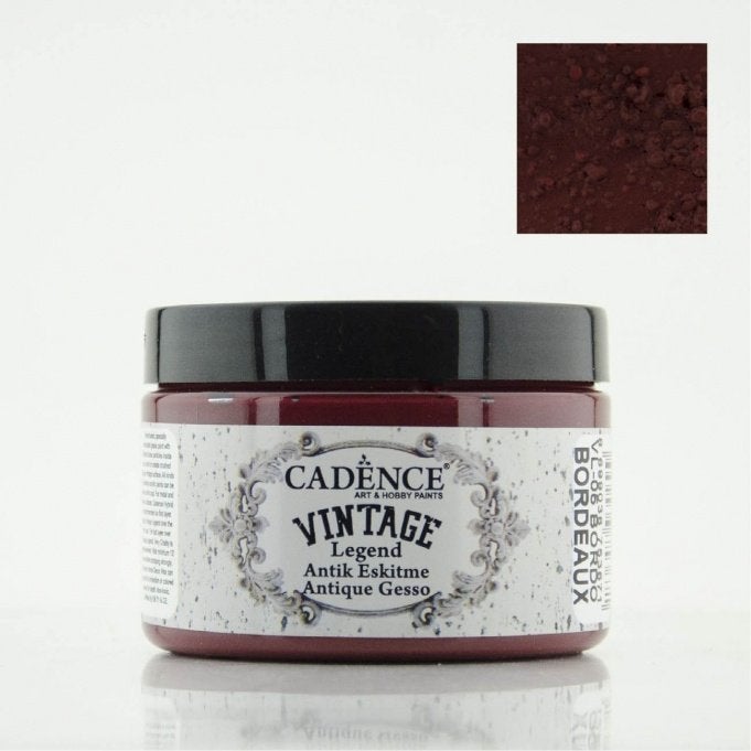Cadence Vintage legend antique gesso pot 150 ml bordeaux, Hobby en Vrije tijd, ., Overige typen, Nieuw, Ophalen of Verzenden