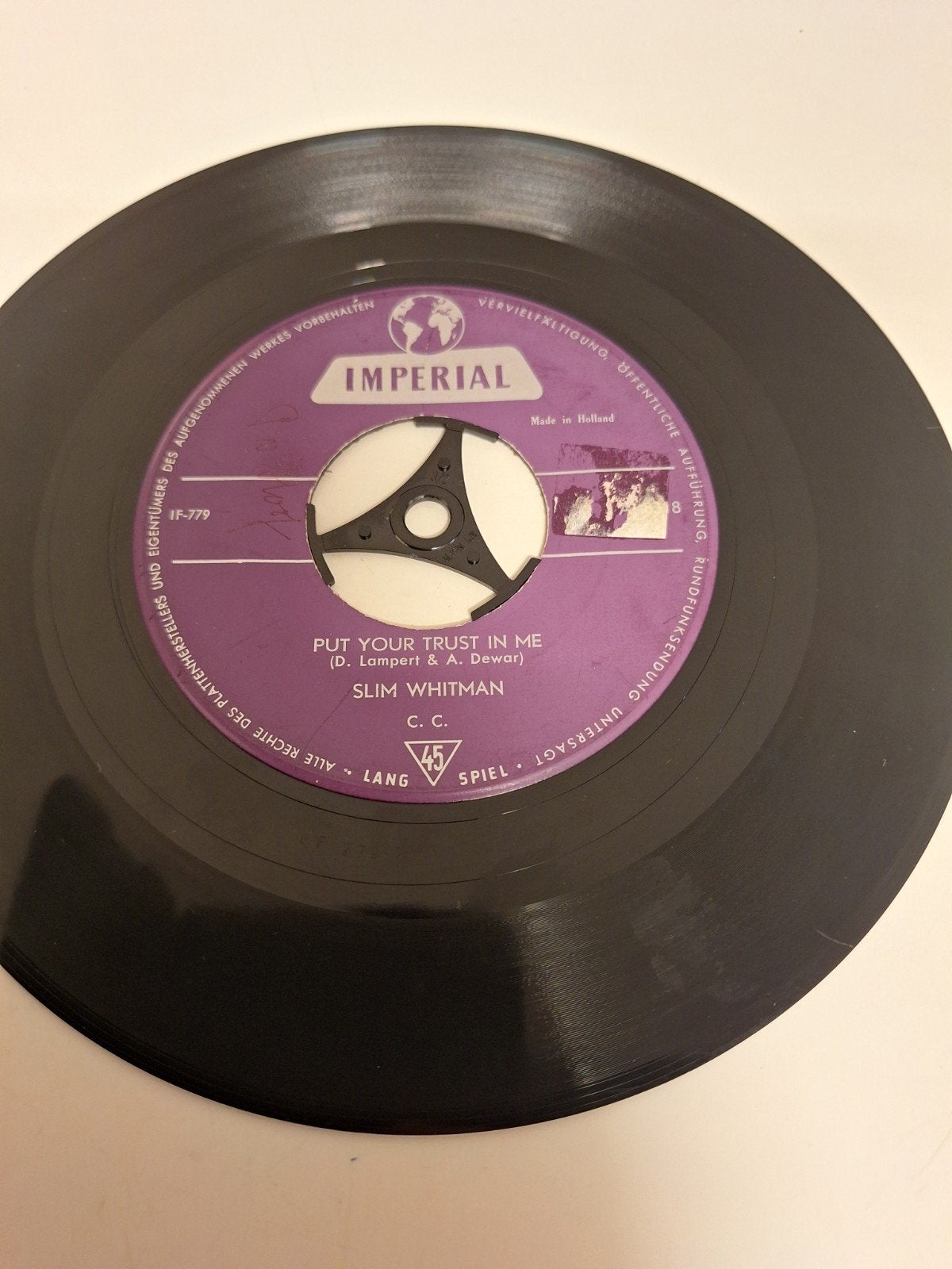 Slim Whitman - Put your trust in me, 1958., Verzenden, 7 inch, Country