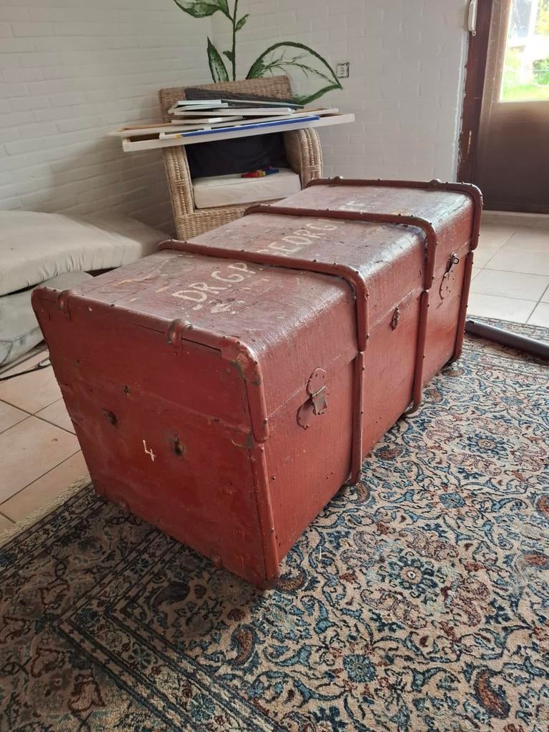 Antieke Legerkist / Dekenkist - Uniek Stuk met Historie, Ophalen of Verzenden