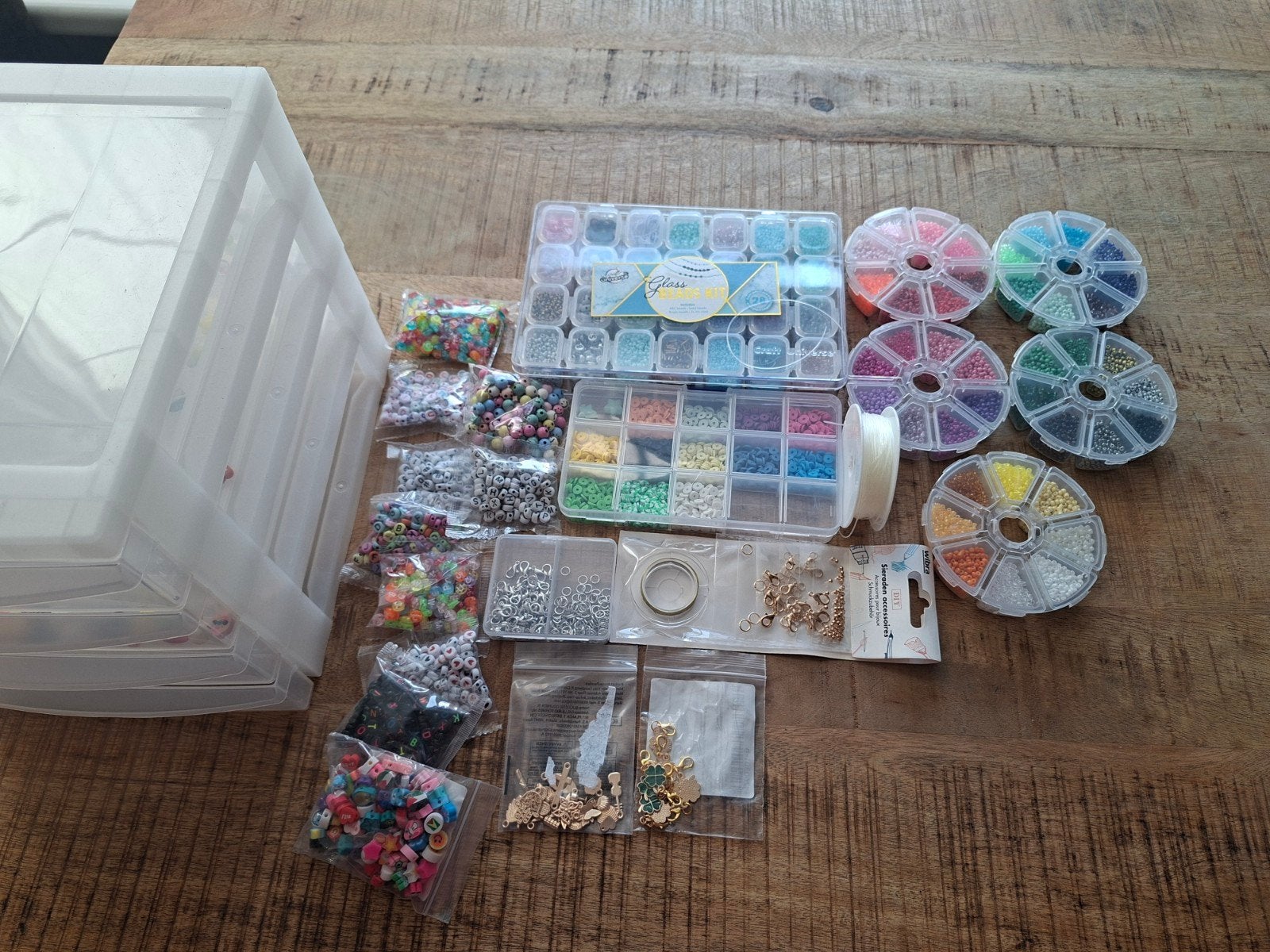 Grote set kralen en sieraden maken benodigdheden, Ophalen of Verzenden, Zo goed als nieuw, Kraal