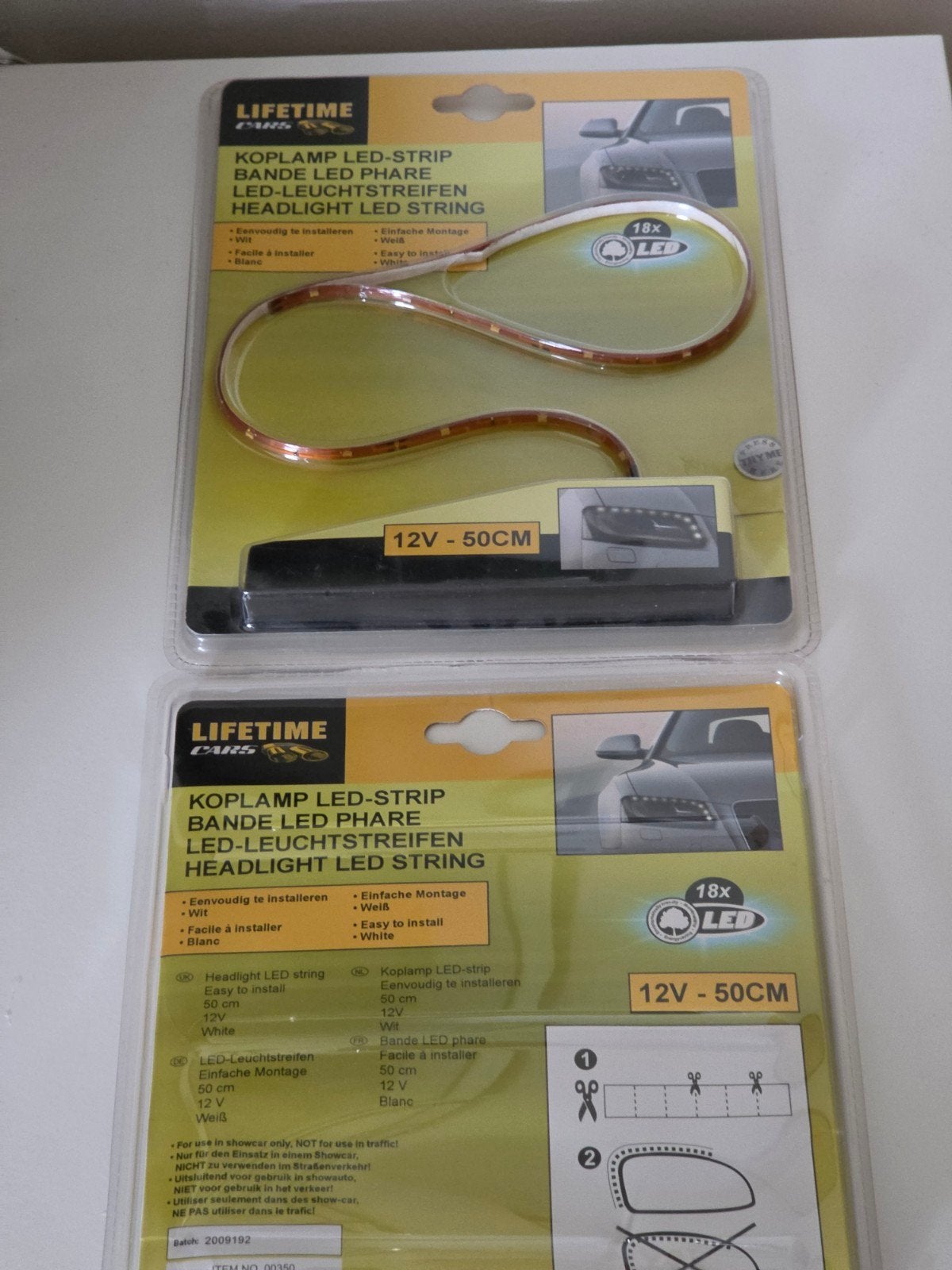 Lifetime Cars Koplamp LED-strip - 12V - 50cm - Wit, Ophalen of Verzenden, Nieuw