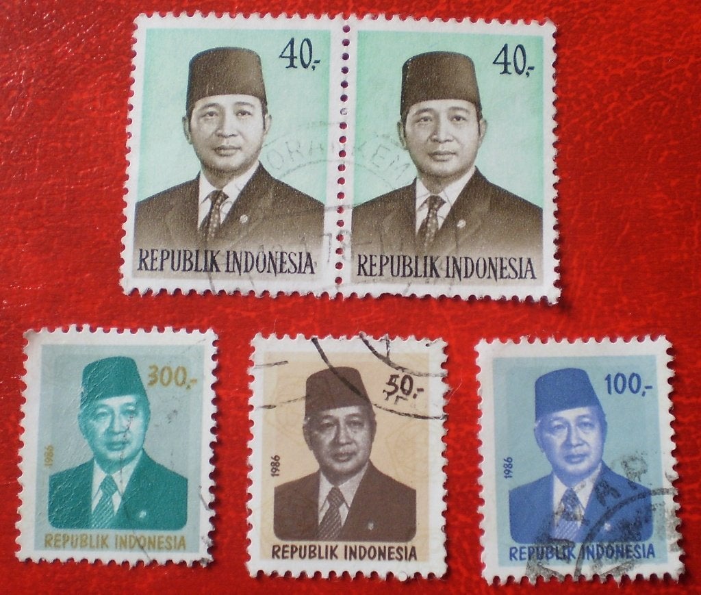 Indonesië - 5x President Soekarno, Postzegels en Munten, Verzenden, Gestempeld, Oost-Azië