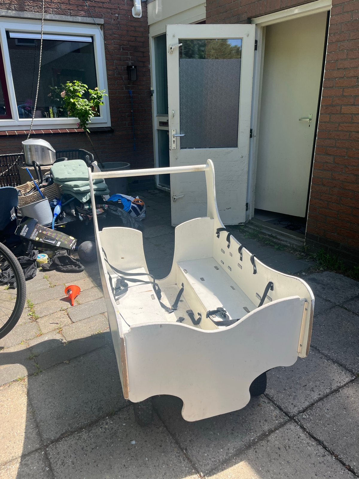 Stevige bolderkar met zitjes en riempjes, Ophalen, Gebruikt