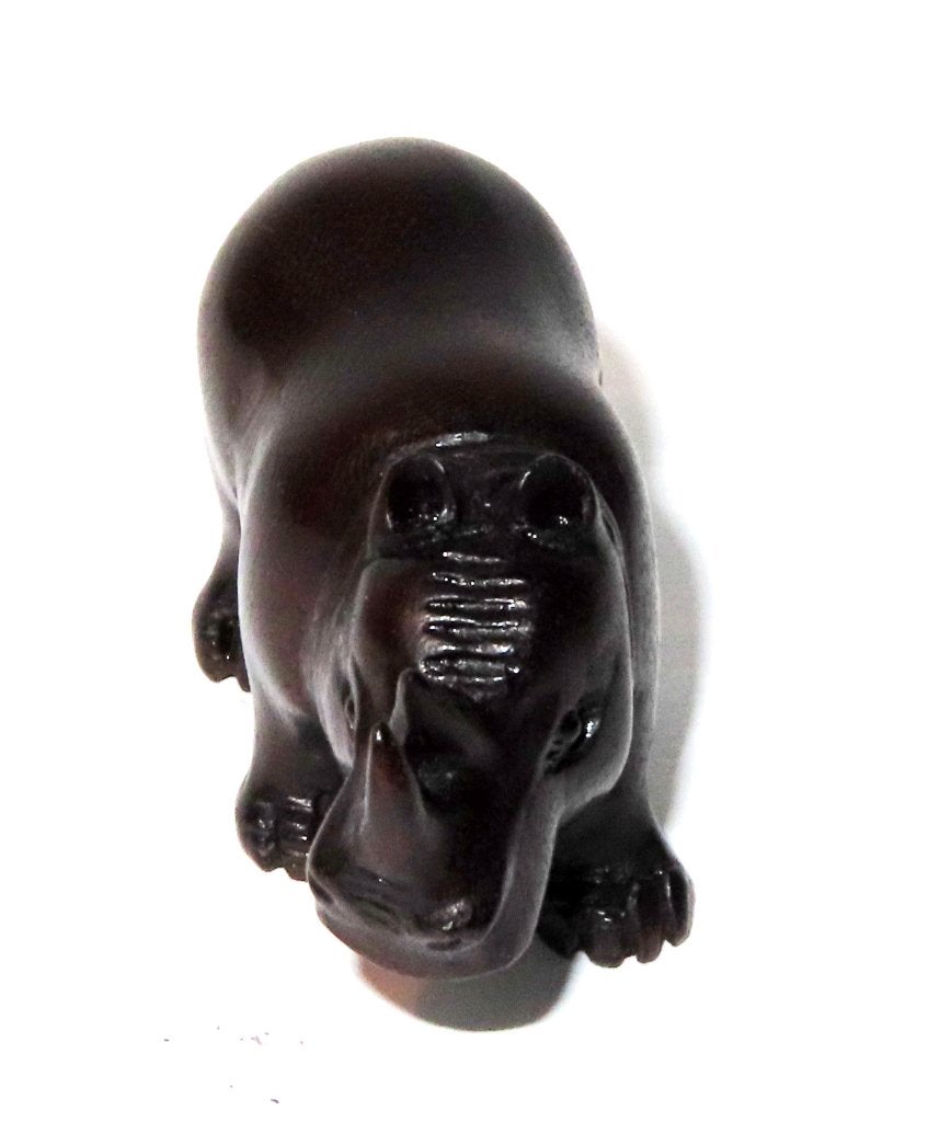 Ironwood Netsuke van een neushoorn late Meiji periode, Antiek en Kunst, Kunst | Niet-Westerse kunst, Hout, Netsuke, Japan, 5 cm
