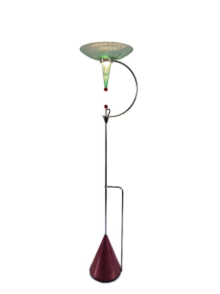 Zeldzame vintage post modern memphis murano design vloerlamp, Ophalen, Gebruikt, Glas, 150 tot 200 cm