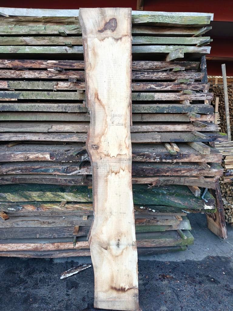 Massief eiken schaaldelen boomstam plank bar blad 8 cm dik, Tuin en Terras, Ophalen of Verzenden, 250 cm of meer, Planken
