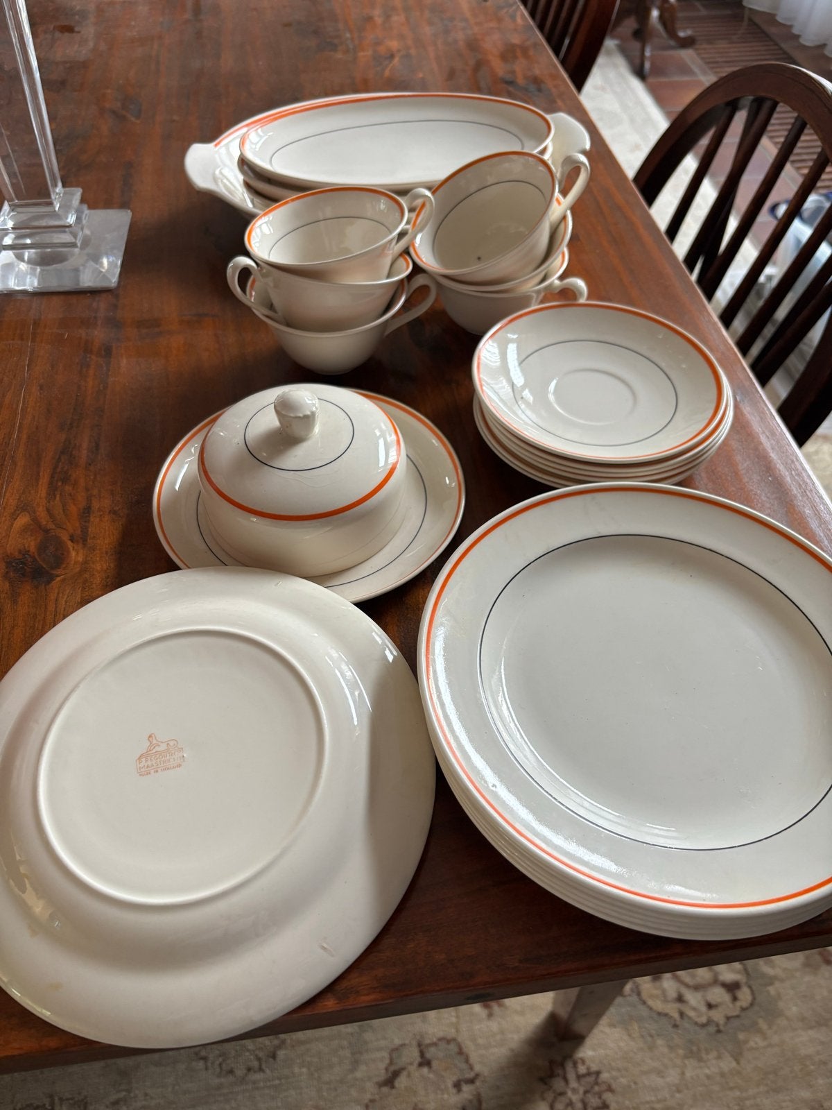 Vintage Mosa Maastricht servies - Oranje rand, Ophalen