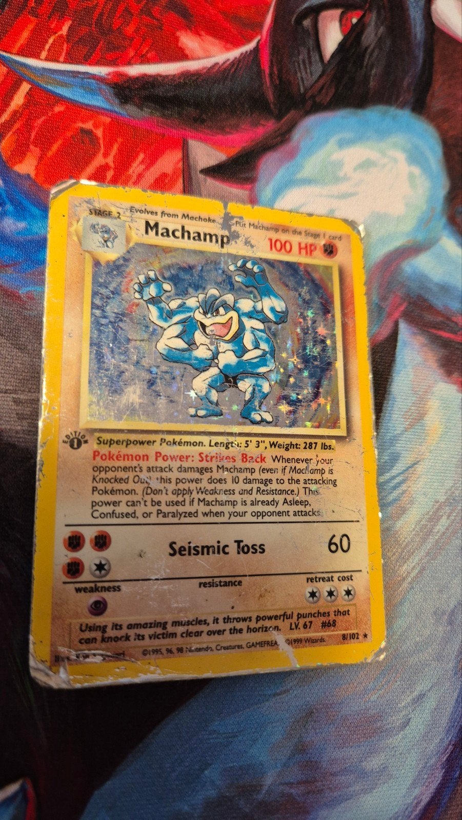 Machamp 8/102 1st. edition. Pokemon base set., Hobby en Vrije tijd, Verzamelkaartspellen | Pokémon, Ophalen of Verzenden, Gebruikt