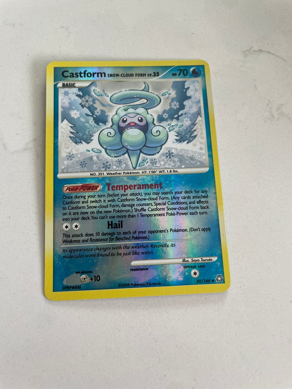 Castform Snow-Cloud Form Pokémon Kaart (2008), Ophalen, Zo goed als nieuw, Losse kaart