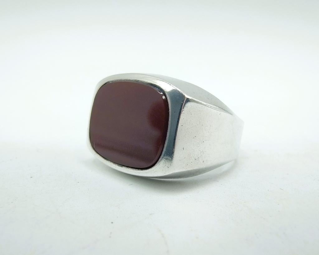 Zilveren zegelring met carneool, 18,5 mm, 18 tot 19, Info@zilverwebsite.nl, Verzenden, Heer