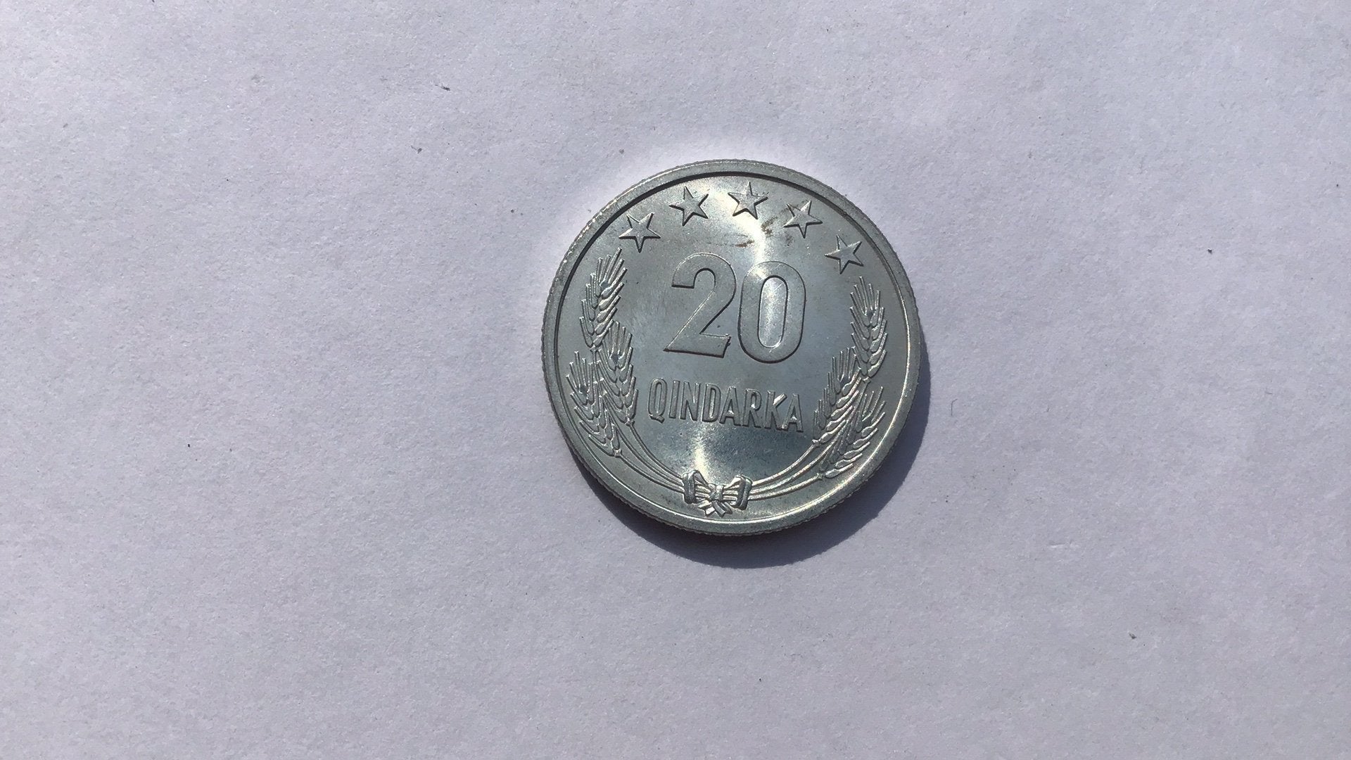 Albanie 20 qindarka 1969 1944-1969., Ophalen of Verzenden, Overige landen