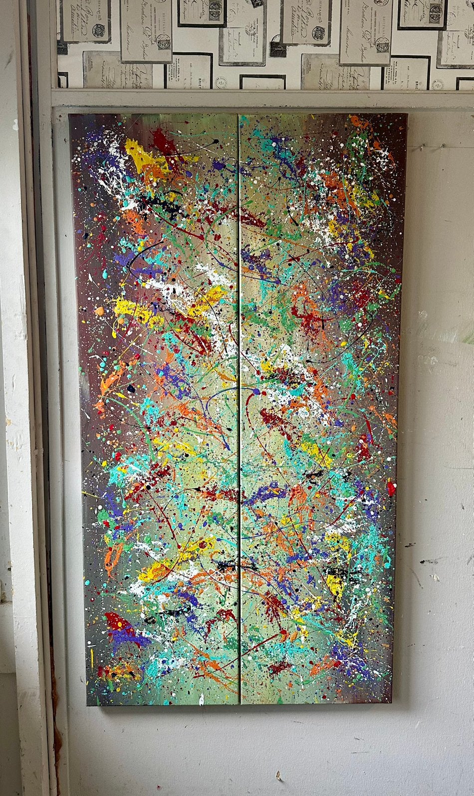 Valera- Abstract Twee Luik- Handgeschilderd- Uniek- XXL, Ophalen of Verzenden