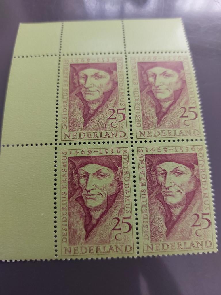Nederlandse postzegels Desiderius Erasmus 25c, Ophalen of Verzenden, Na 1940, Postfris