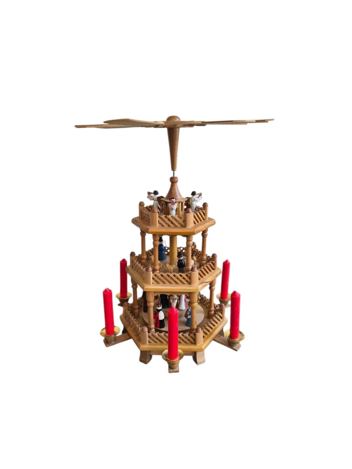 Traditionele handgemaakte houten kerstpiramide, Diversen, Gebruikt, Onbekend, Ophalen of Verzenden, Onbekend