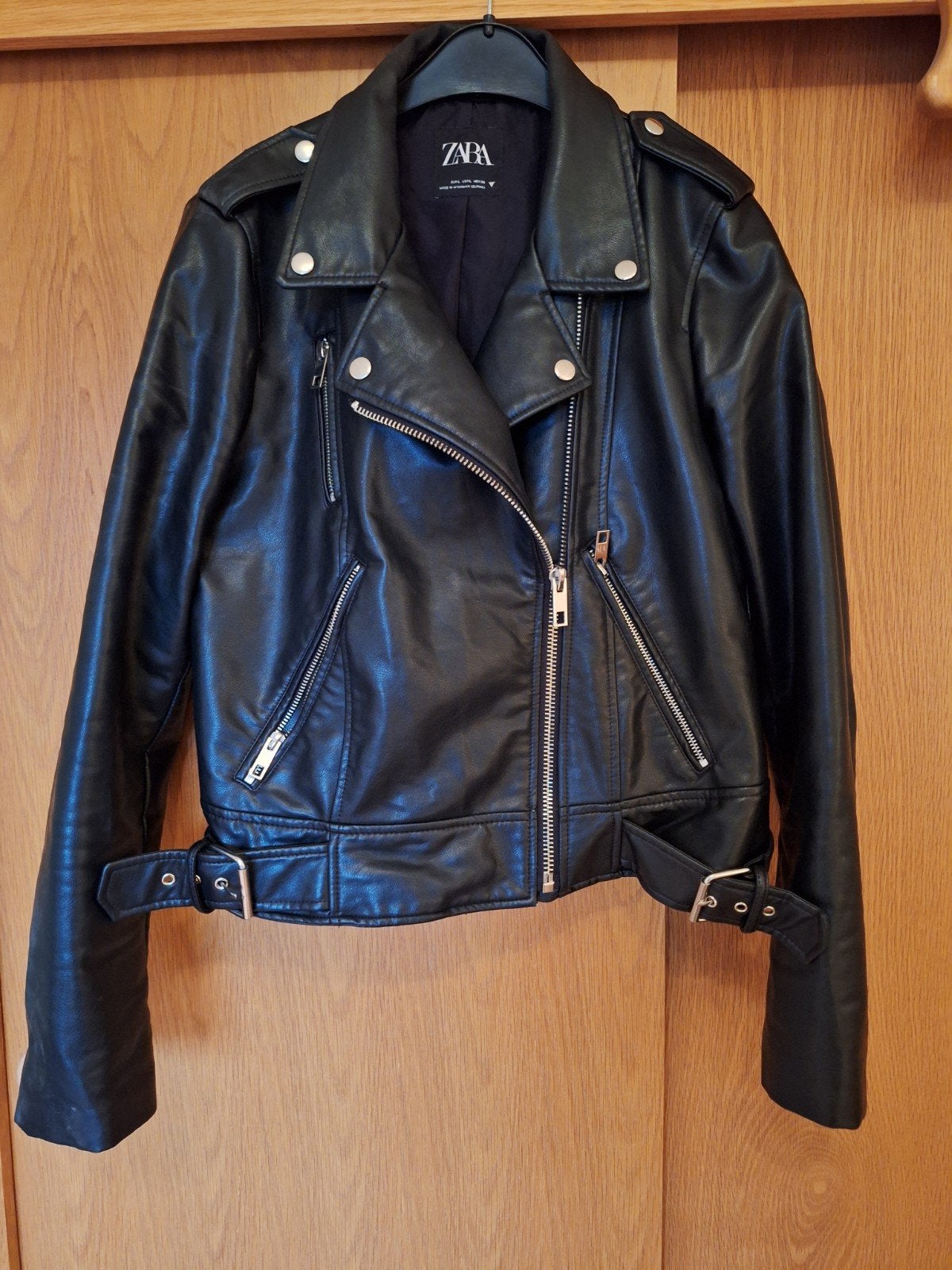 Zwarte Zara bikerjack van imitatieleer, Maat 38/40 (M), Ophalen of Verzenden, Zo goed als nieuw, Zara