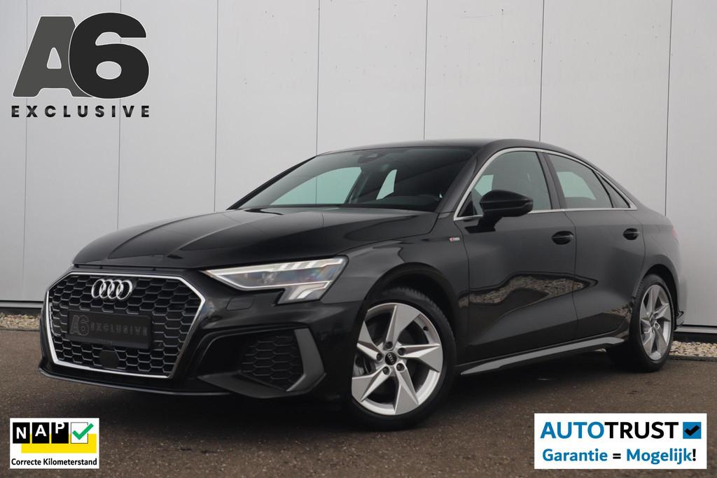 Audi A3 Limousine 30 TFSI S Line Sport edition Automaat Virt, Auto's, Gebruikt, Met garantie (alle), Leder en Stof, Zwart