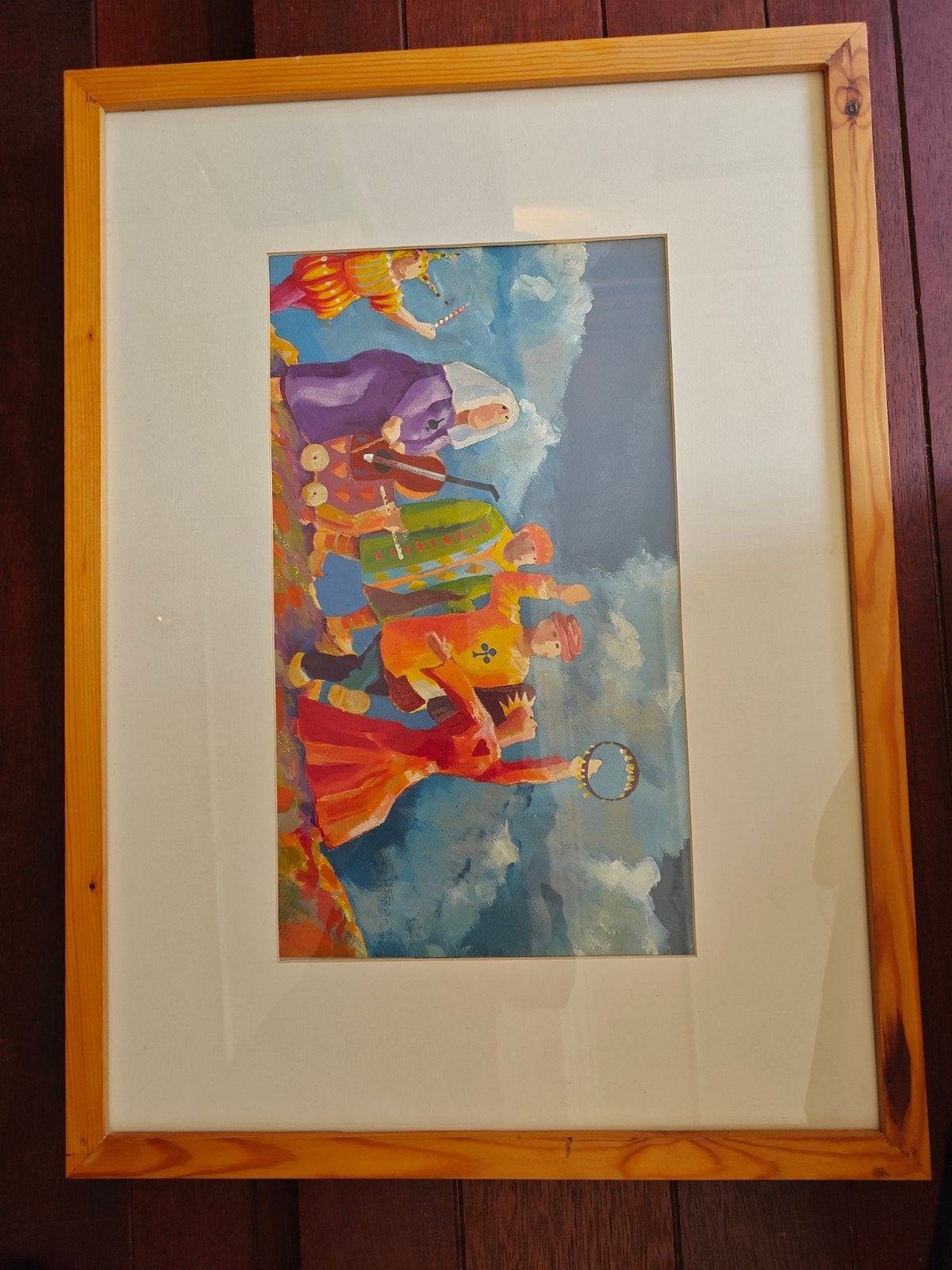 Vrolijk Schilderij: Muzikanten en Dansers - 75x55 cm, Ophalen of Verzenden