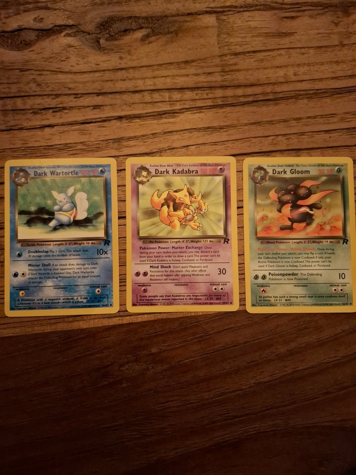 Dark wartortle, kadabra, gloom, Ophalen, Zo goed als nieuw, Meerdere kaarten