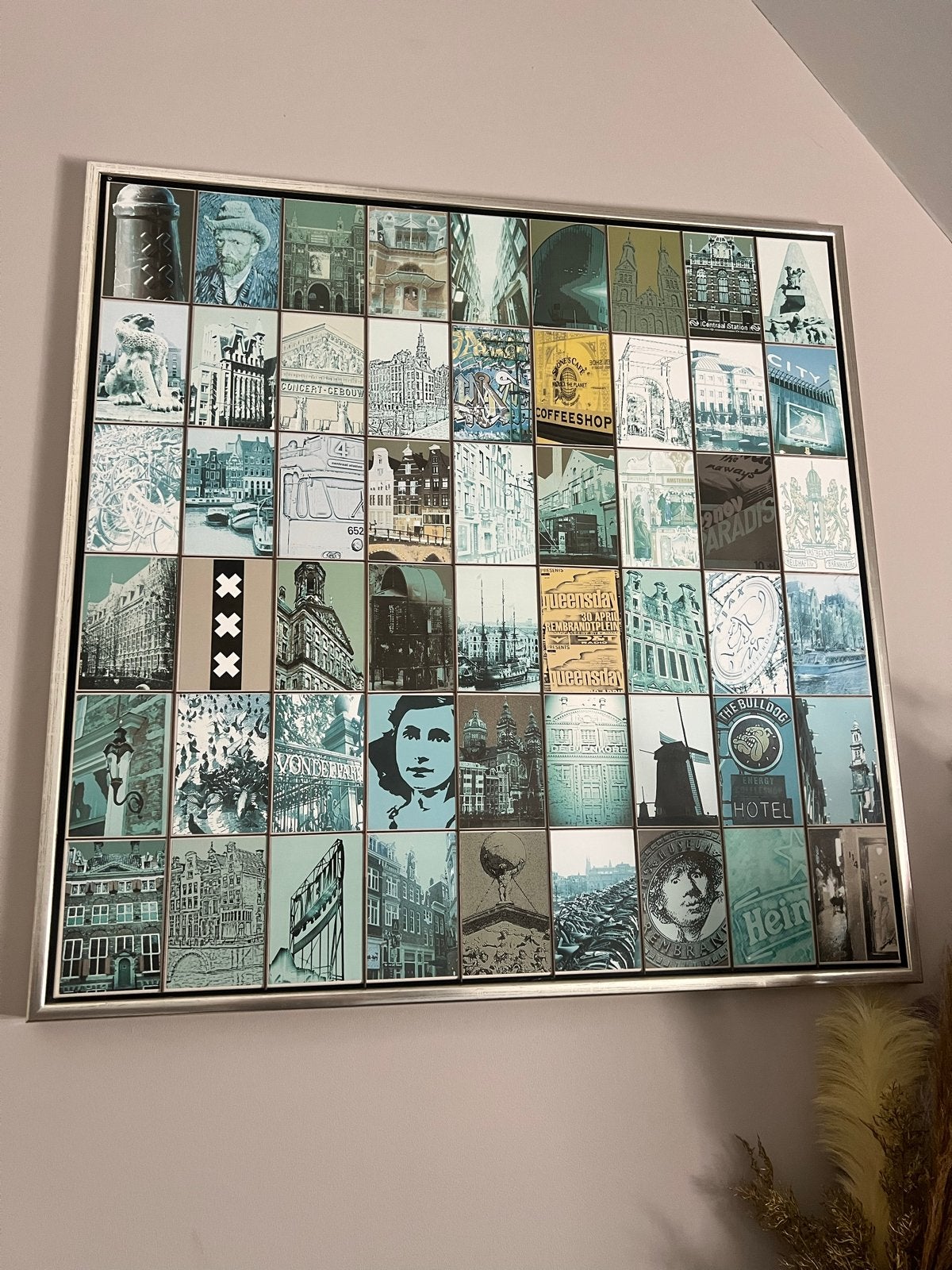 Schilderij met Amsterdamse iconen - Zeer mooie staat, Antiek en Kunst, Kunst | Schilderijen | Klassiek, Ophalen, Overige ondergronden