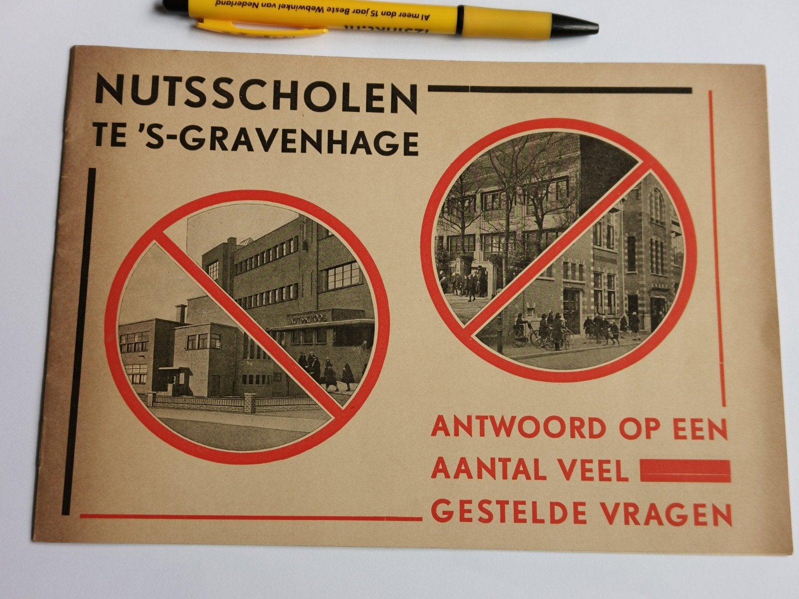 1936, FOLDER NUTSSCHOLEN DEN HAAG., Ophalen of Verzenden, Gelezen