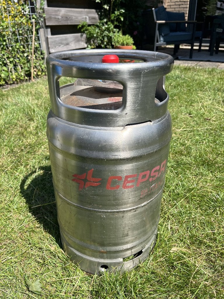 Aluminium Spaanse Cepsa gasfles (halfvol), Caravans en Kamperen, Ophalen, Gebruikt