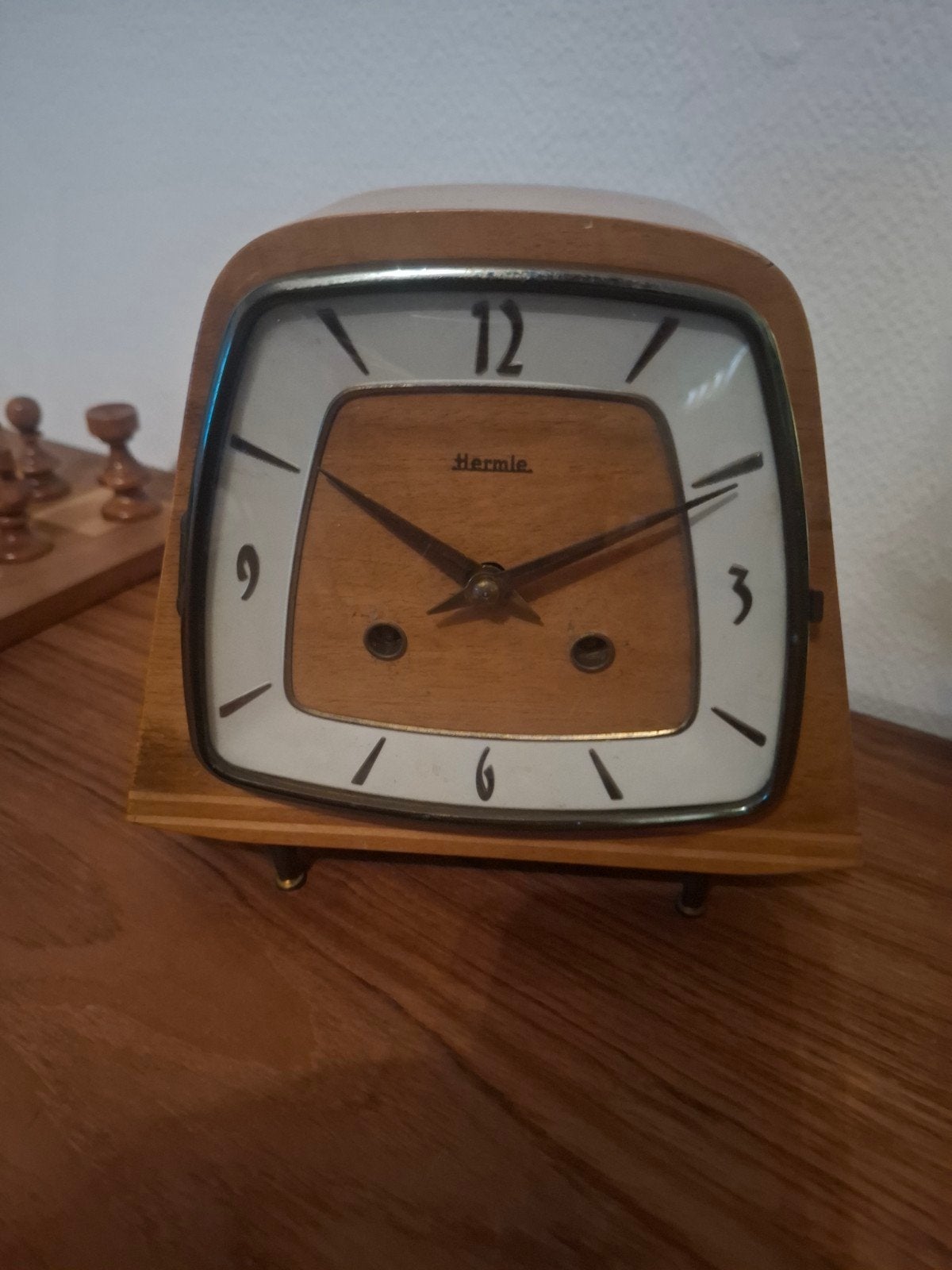 jaren 60 Hermle tafelklok (met sleutel), Antiek en Kunst, Ophalen
