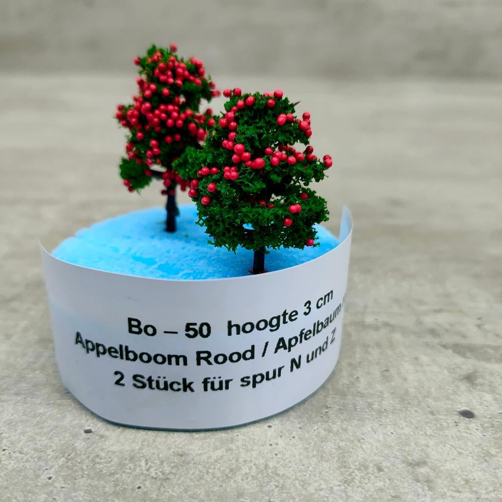 modeltrein Bo – 50  Appelboom Rood 3 cm ( gemodificeerd ), Gelijkstroom, Natuur, Nieuw, Ophalen of Verzenden