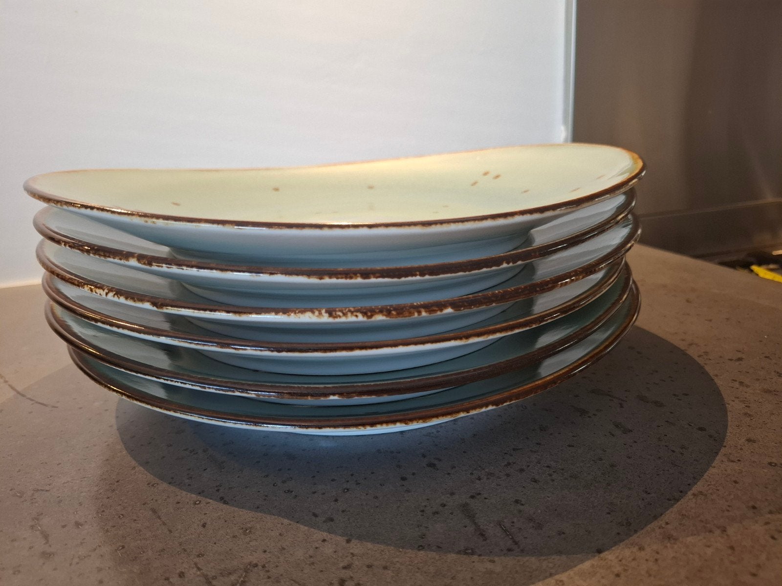 Q authentic Aqua restaurant kwaliteit diner bord. Ovaal, Ophalen, Overige merken, Nieuw, Bord(en)