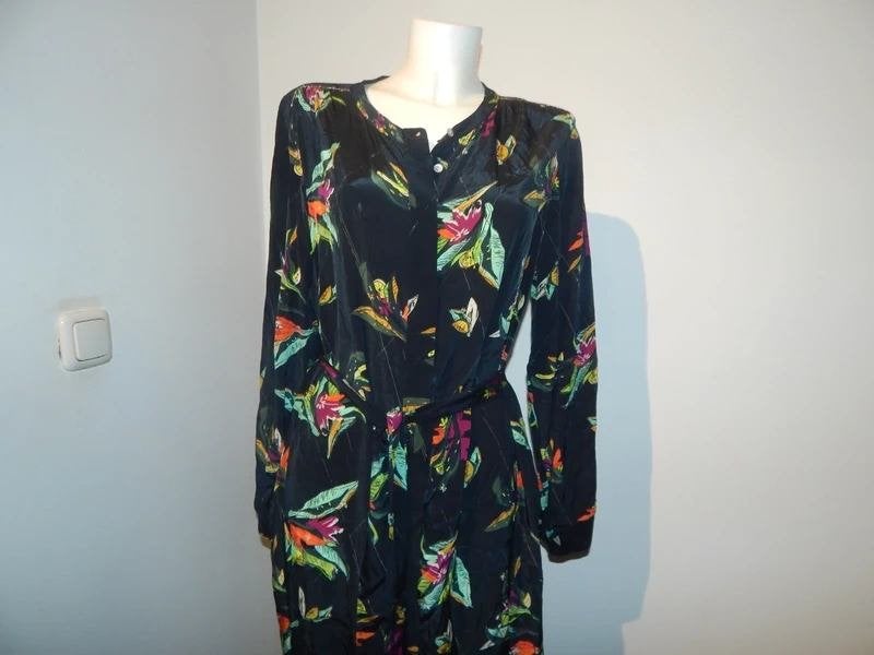 Pom Amsterdam lange jurk pracht print goud detail mt 4, Kleding | Dames, Maat 38/40 (M), Overige kleuren, Verzenden, Zo goed als nieuw