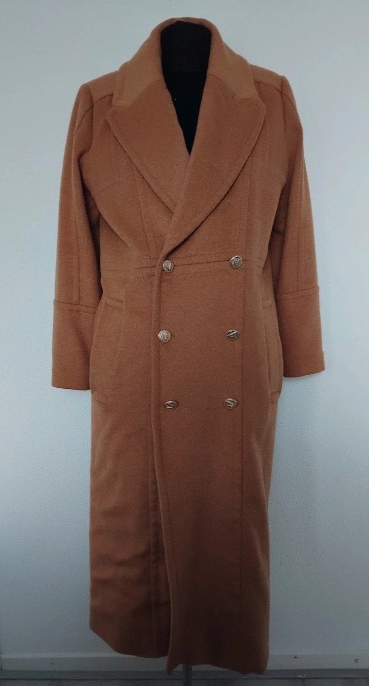Josh V Marion wollen oversized lange jas - Maat M, Kleding | Dames, Maat 38/40 (M), Bruin, Ophalen of Verzenden, Zo goed als nieuw
