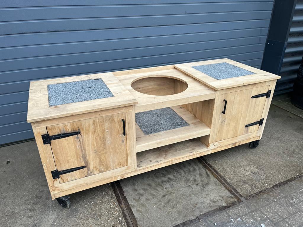 Mooie grote verrijdbare eikenhouten buitenkeuken, Tuin en Terras, Buitenkeukens, Ophalen