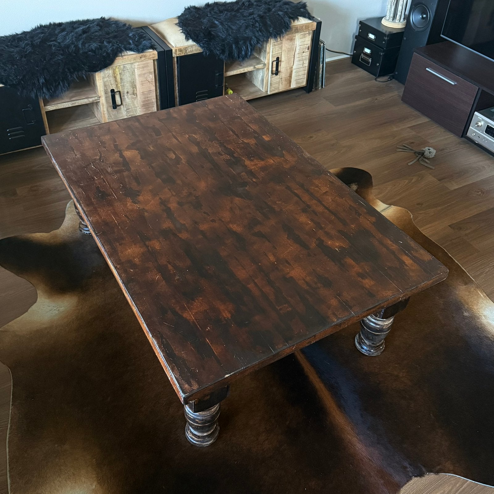 Houten salontafel, Ophalen