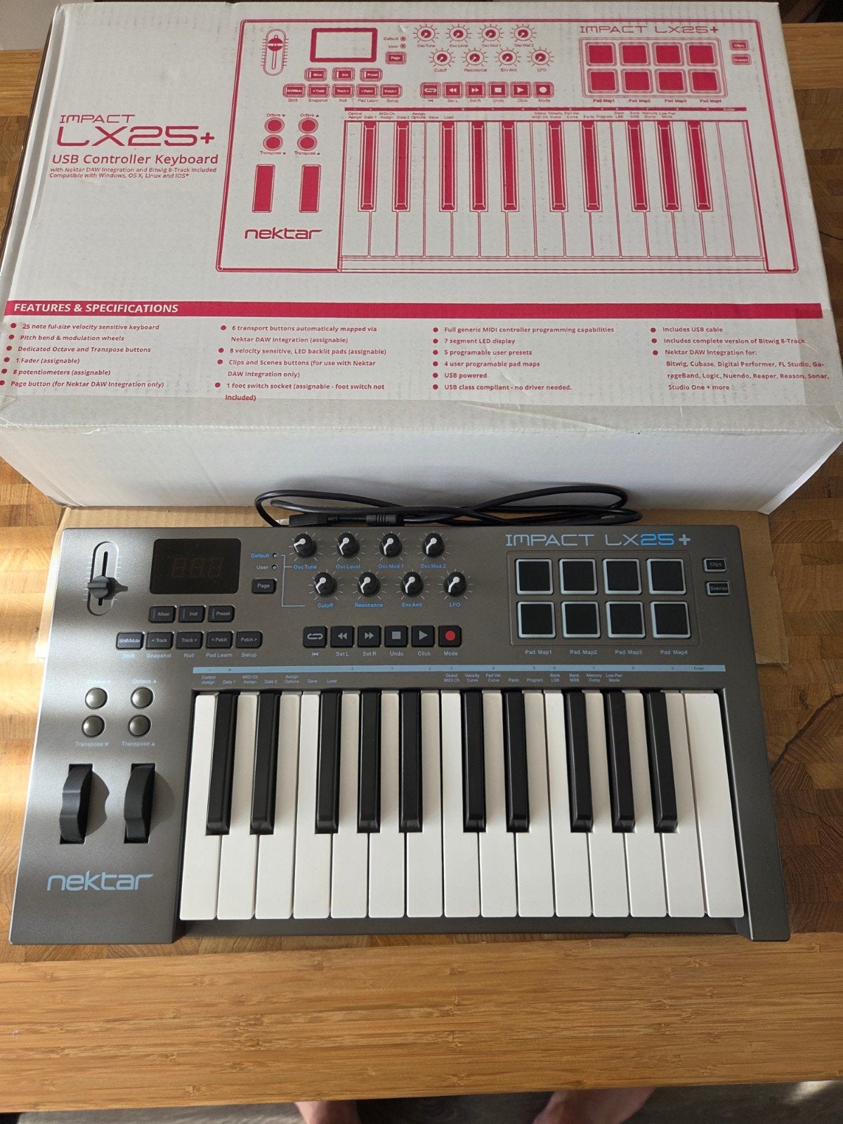 Nektar Impact LX25+ MIDI Controller Keyboard, Overige merken, Zo goed als nieuw, Aanslaggevoelig, Overige aantallen