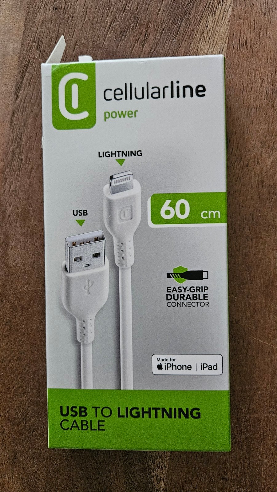 Cellularline USB naar Lightning kabel 60 cm, Ophalen of Verzenden, Nieuw, Snoer of kabel, Apple