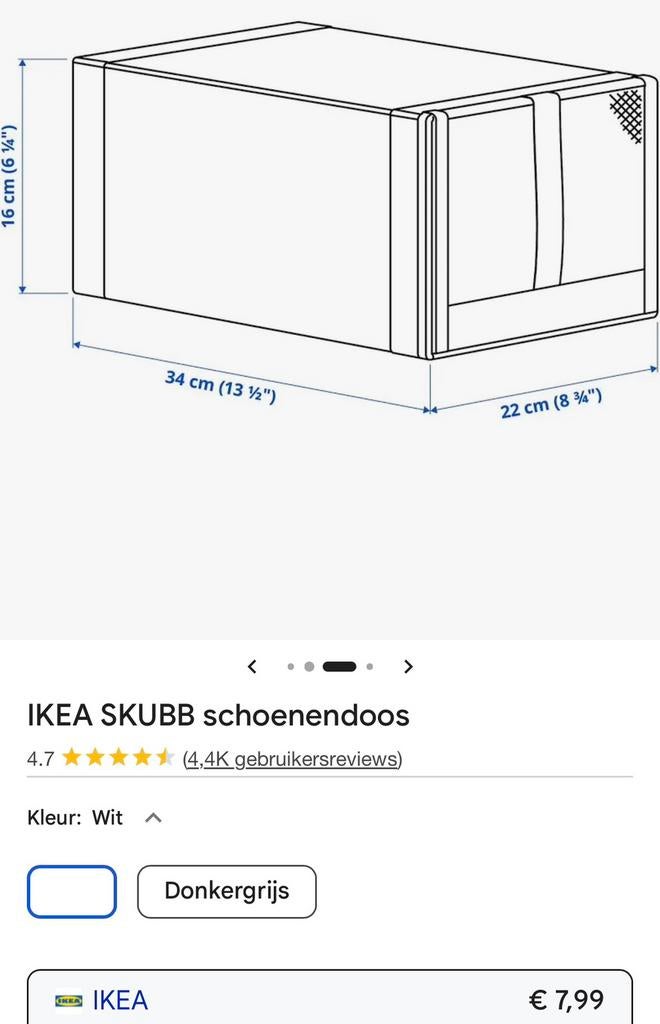 Schoenendozen IKEA SKUBB wit (18stuks), Ophalen, Zo goed als nieuw