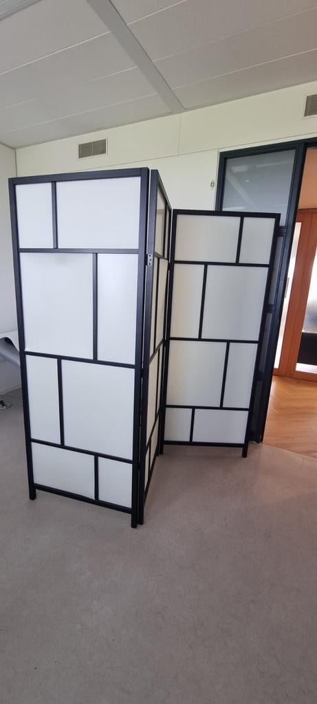3x Kamer Schermen (IKEA RISÖR) Zwart/Wit - 216x185 cm, Ophalen of Verzenden