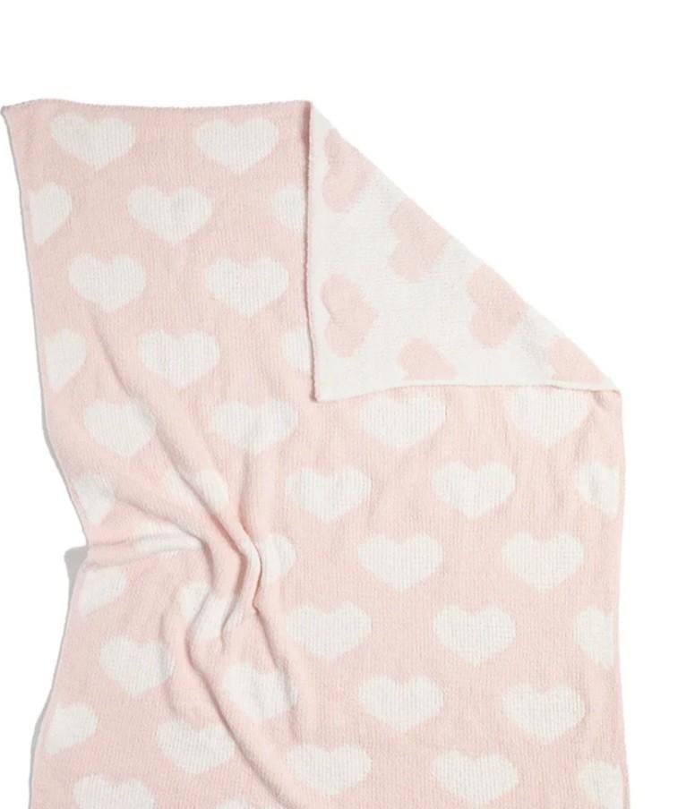 Roze / witte katoenen hartjes deken van Prenatal 90X70 cm, Gebruikt, Eenpersoons, Wit, Ophalen of Verzenden