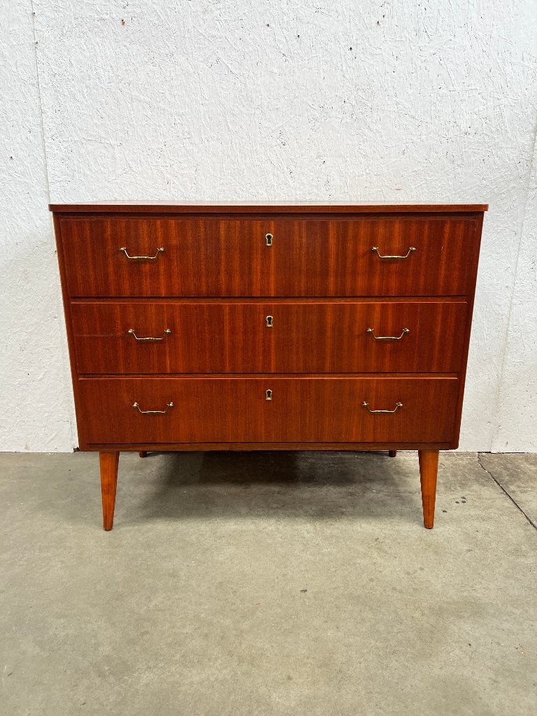 Vintage midcentury teakhouten ladekast, Zweden 1950's, Ophalen, Gebruikt, Teakhout, Onbekend