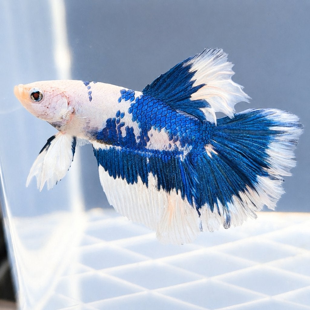 BETTA MALE BLUE PANDA SUPERDELTA, Dieren en Toebehoren, Vissen | Aquariumvissen, Vis, Zoetwatervis