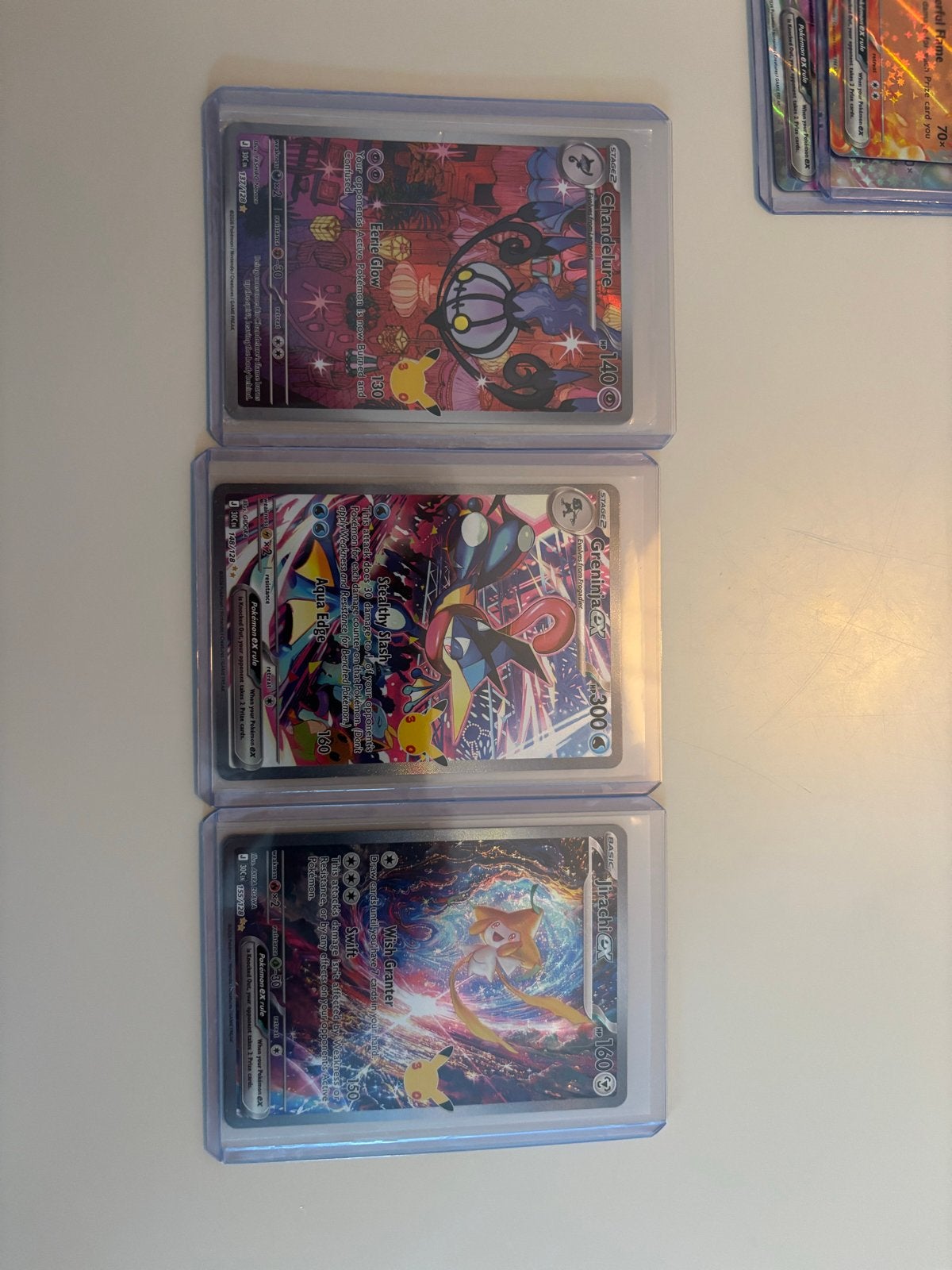 Zeldzame Pokémon 30th Anniversary kaarten (Greninja, Jirachi, Ophalen of Verzenden, Zo goed als nieuw, Meerdere kaarten, Foil