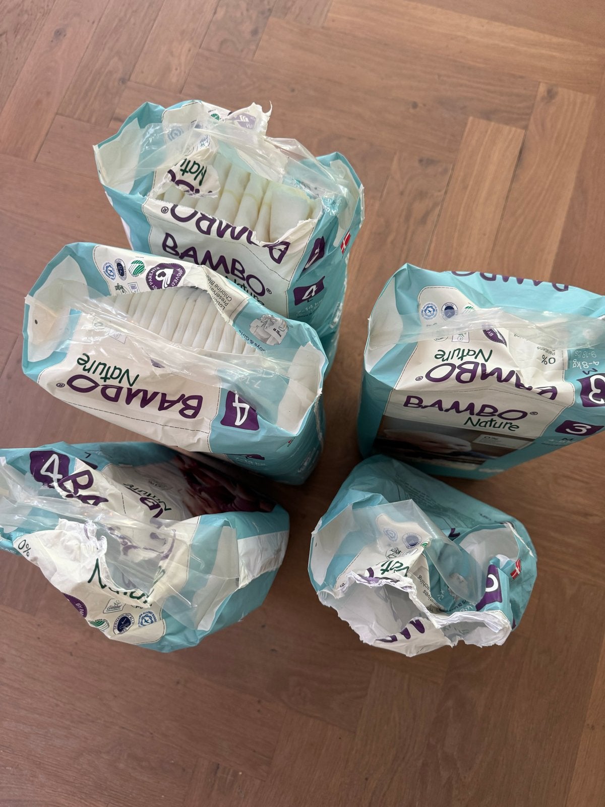 Bambo Nature luiers - Maat 3 en 4 (deels gebruikt), Ophalen, Nieuw
