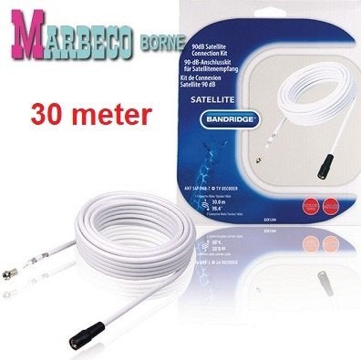 Antennekabel, Satellietkabel 30 meter, Bandridge F-conn, Bandridge, 10 meter of meer, Nieuw, Info@marbeco.nl
