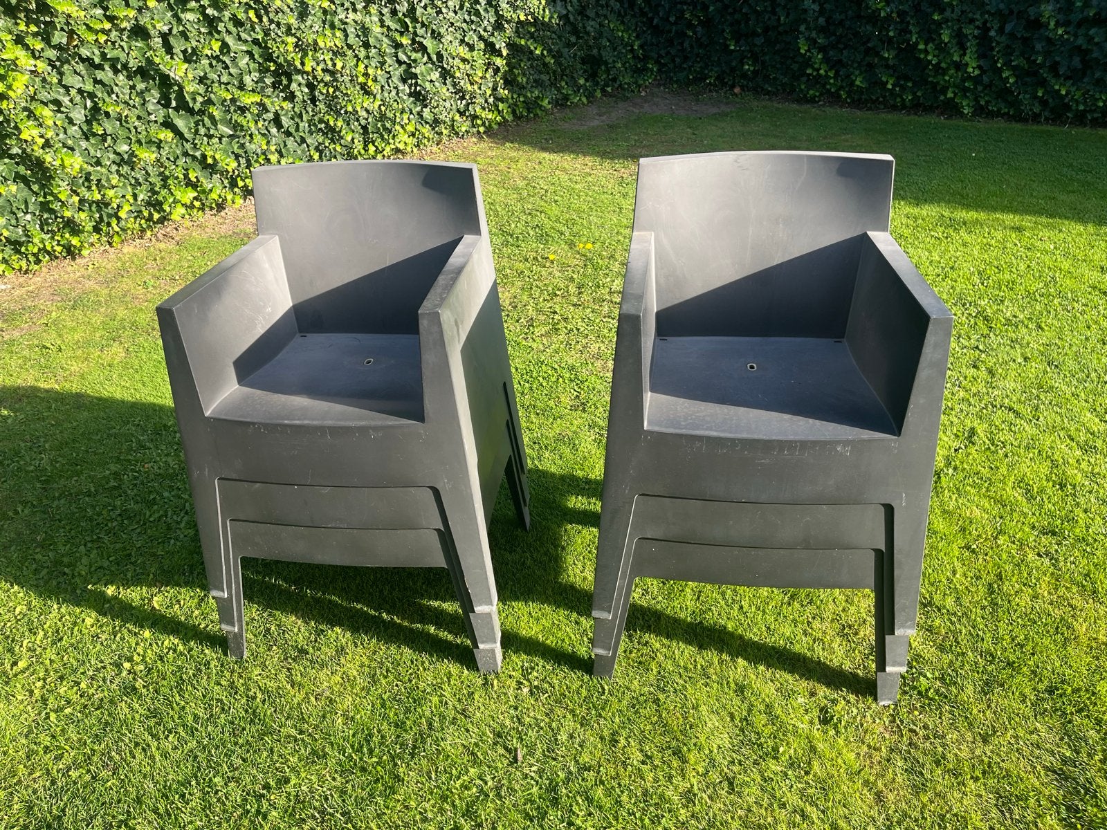 6x designstoelen Toy van Philippe Starck Antractiet., Tuin en Terras, Ophalen, Gebruikt, Kunststof, Stapelbaar