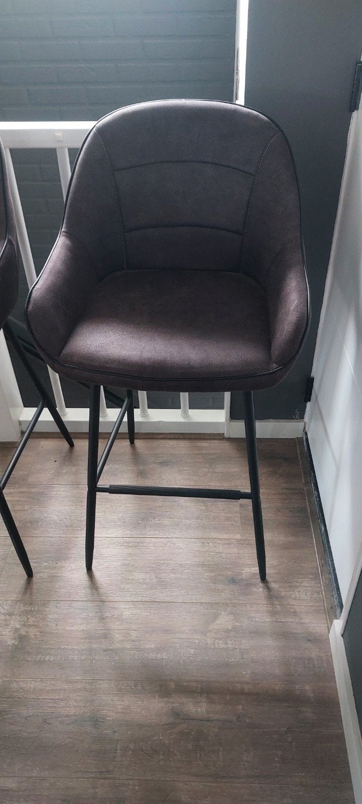 Barkrukken antraciet, Huis en Inrichting, Barkrukken, 2 krukken, Ophalen of Verzenden, 60 tot 90 cm
