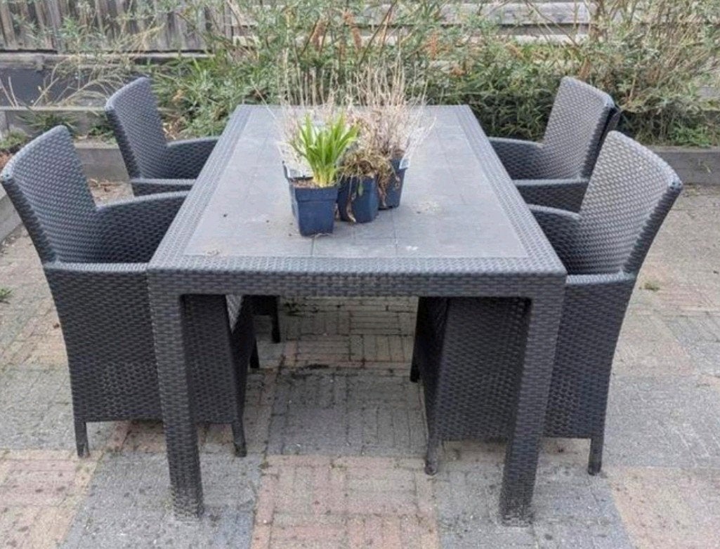 Tuinset met 4 stoelen, Ophalen, Gebruikt