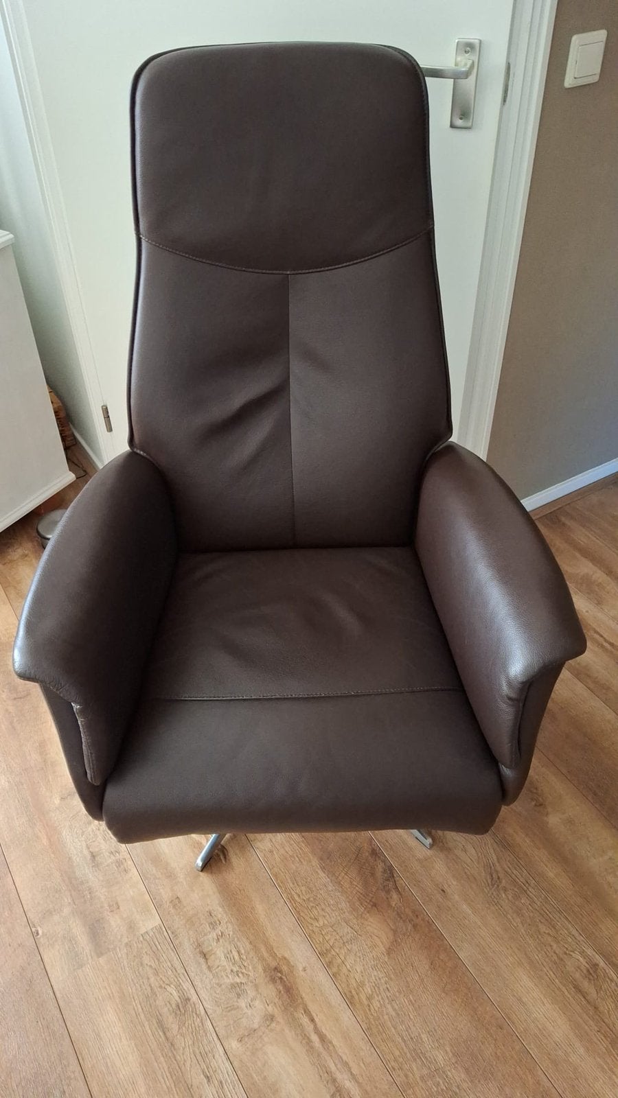 Leren fauteuil, Ophalen, Gebruikt, Minder dan 75 cm, Leer